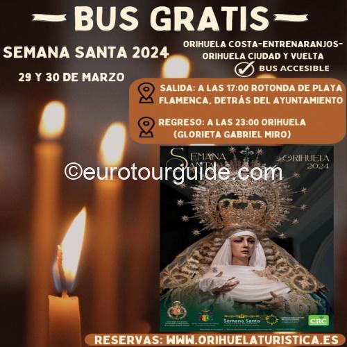 Orihuela Costas Free Buses Easter 2024 EuroTourGuide Coach Tours Orihuela Costa & Entre Naranjos Free Buses Easter 2024 EuroTourGuide Coach Tours