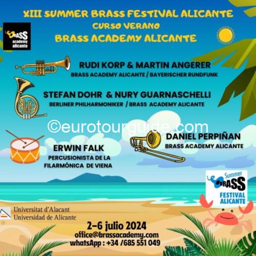 Alicante Summer Brass Festival 2024 EuroTourGuide Coach Tours Alicante Summer Brass Festival 2024 EuroTourGuide Coach Tours